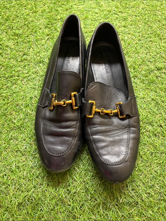 Louis Vuitton Shoes - Massimo Dutti Black Leather Horsebit Almond Toe Slip-On Loafer Flats Women 39